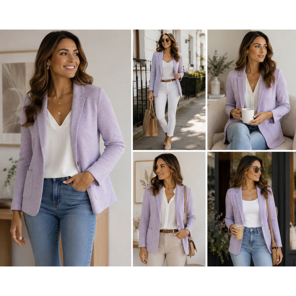 LOFT Petite Sweater‎ Blazer Cardigan Jacket XSP Lavender Open Front 100% Cotton